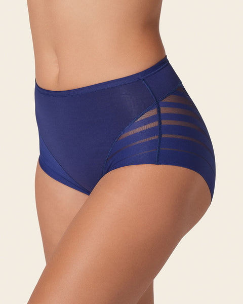Lace stripe undetectable classic shaper panty#color_536-blue