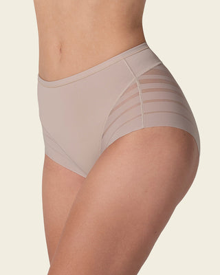 Lace stripe undetectable classic shaper panty#color_802-nude