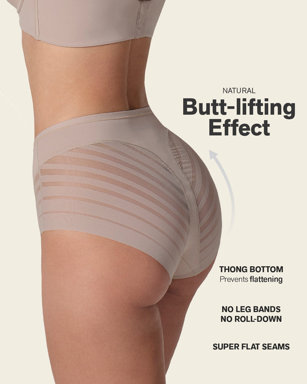 Lace stripe undetectable classic shaper panty