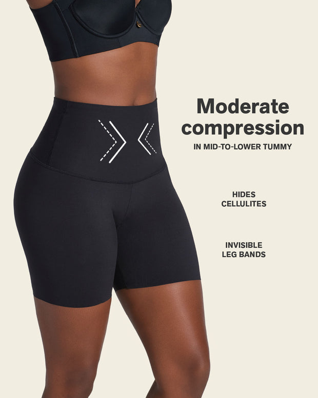 Moderate compression high-waisted shaper slip short