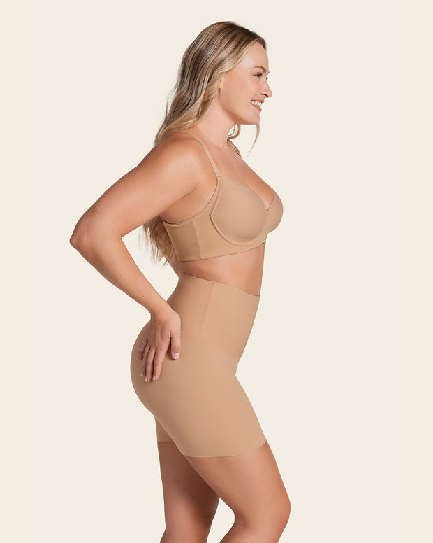 Moderate compression high-waisted shaper slip short