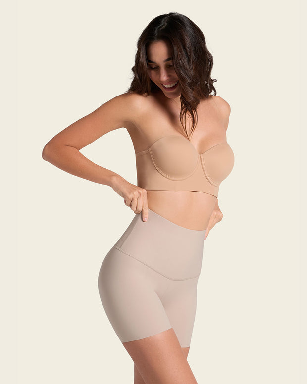 Moderate compression high-waisted shaper slip short