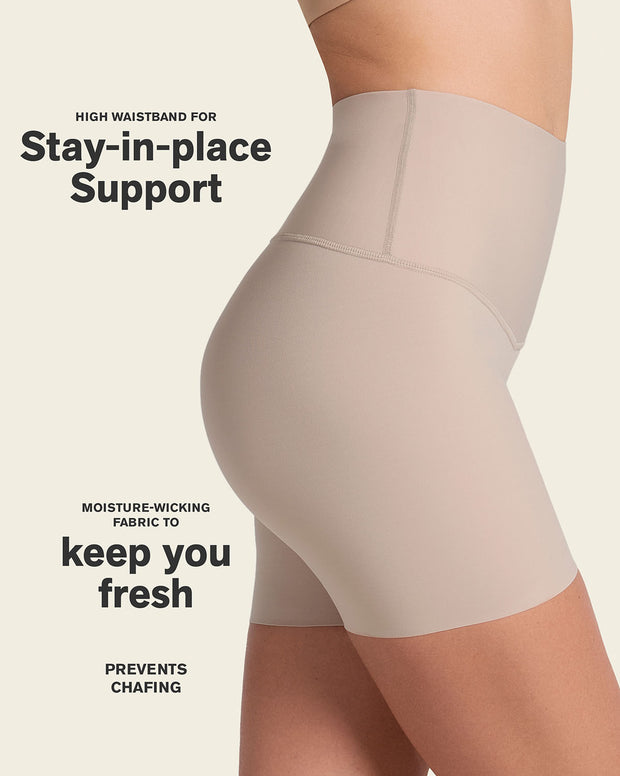 Moderate compression high-waisted shaper slip short