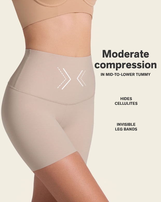 Moderate compression high-waisted shaper slip short