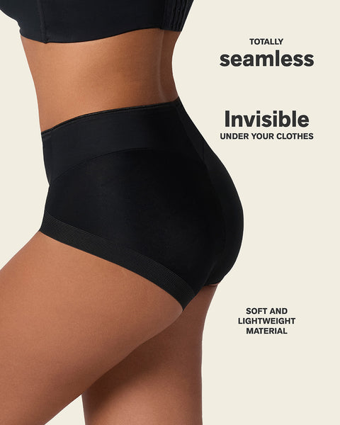 High-cut seamless shaper panty#color_700-black