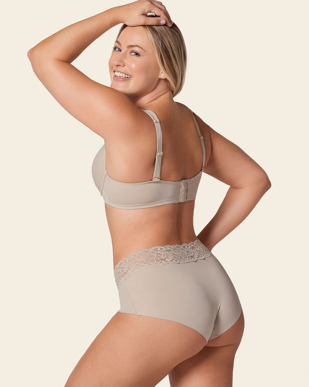 Ultra light lace trim hipster panty