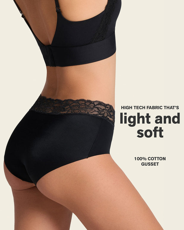 Ultra light lace trim hipster panty