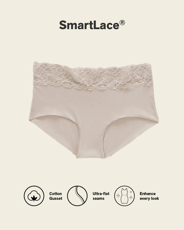 Ultra light lace trim hipster panty