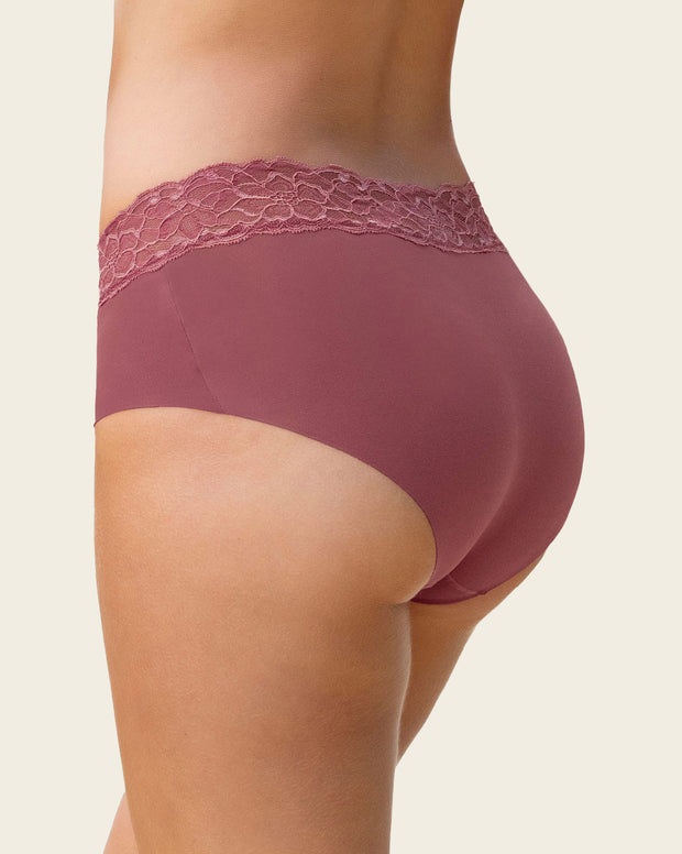Ultra light lace trim hipster panty