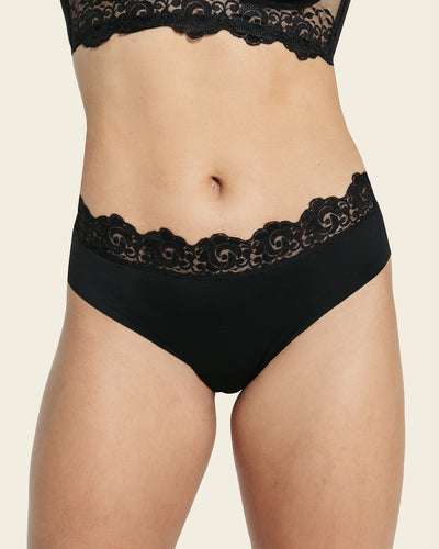 Ultra-light lace waistband cheeky panty#color_700-black