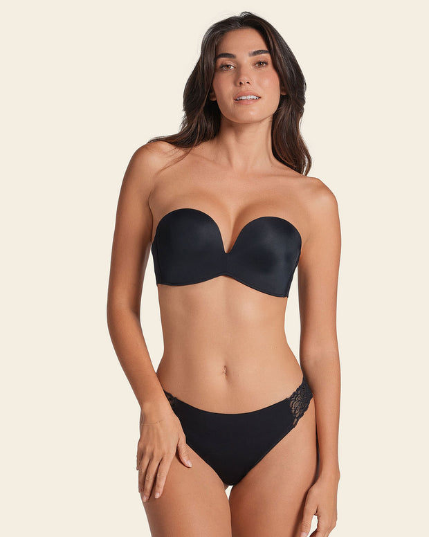 Lace side seamless thong panty