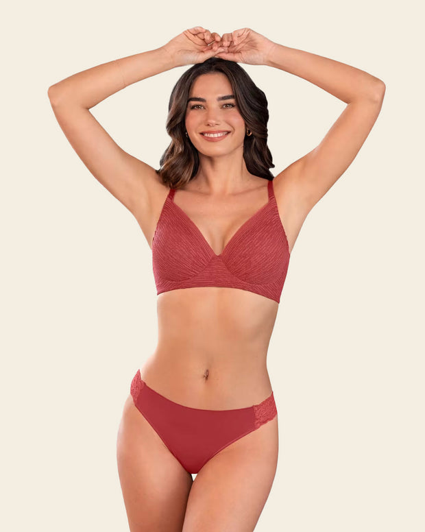 Lace Side Seamless Thong Panty