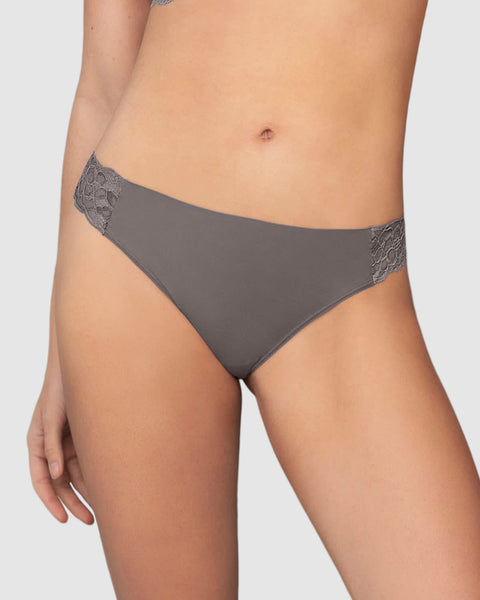 Lace Side Seamless Thong Panty#color_702-dark-gray