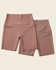 2-Pack Stay-In-Place Seamless Shapewear Shorts - Brown / XS