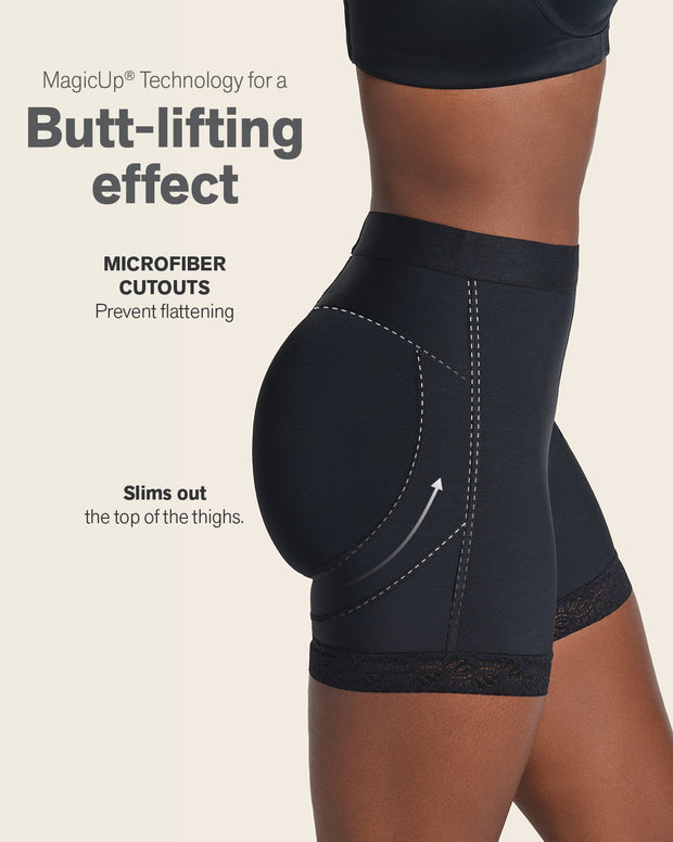 Mid-rise sculpting butt lifter shaper short