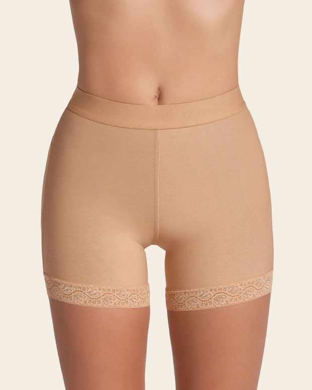 Mid-rise sculpting butt lifter shaper short