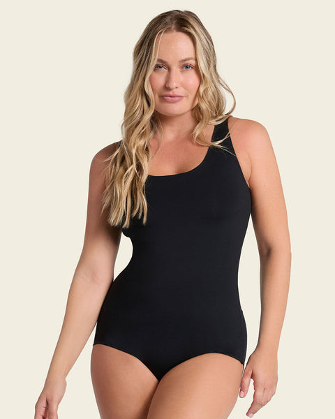 Plunge Classic Sleeveless Shaper Bodysuit#color_700-black