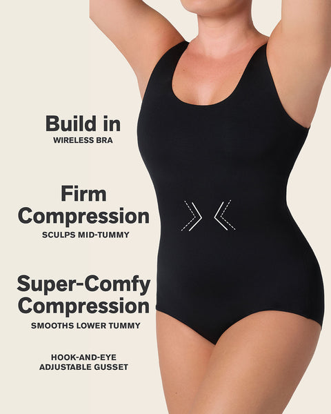 Plunge Classic Sleeveless Shaper Bodysuit#color_700-black