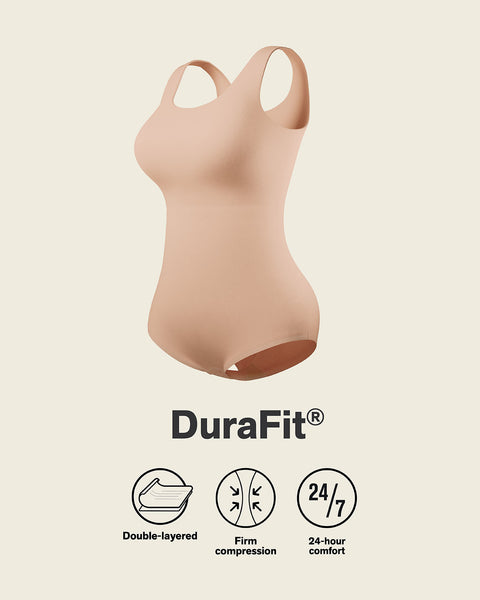 Plunge Classic Sleeveless Shaper Bodysuit#color_801-golden-beige