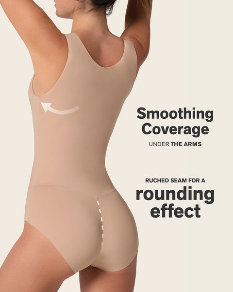 Plunge Classic Sleeveless Shaper Bodysuit#color_801-golden-beige