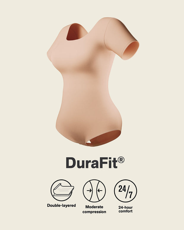 Short Sleeve Round Neck Shaper Bodysuit