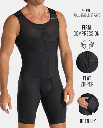 Leo post-surgical compression bodysuit#color_700-black
