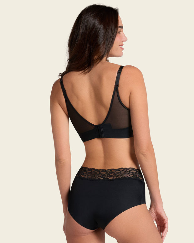 Memory foam push-up underwire bustier bra with strappy front