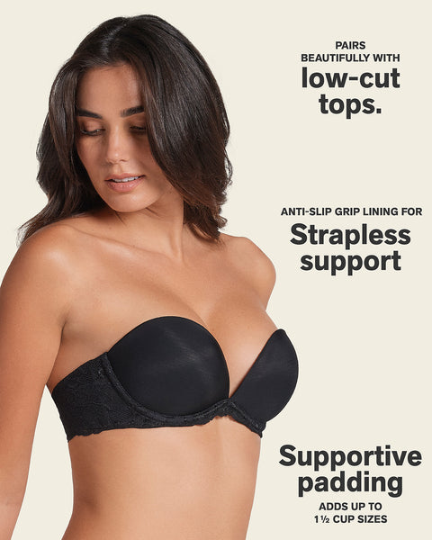 The 3d bra: triple push-up plunge bra#color_700-black