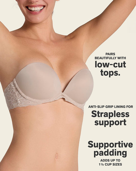 The 3d bra: triple push-up plunge bra#color_802-nude