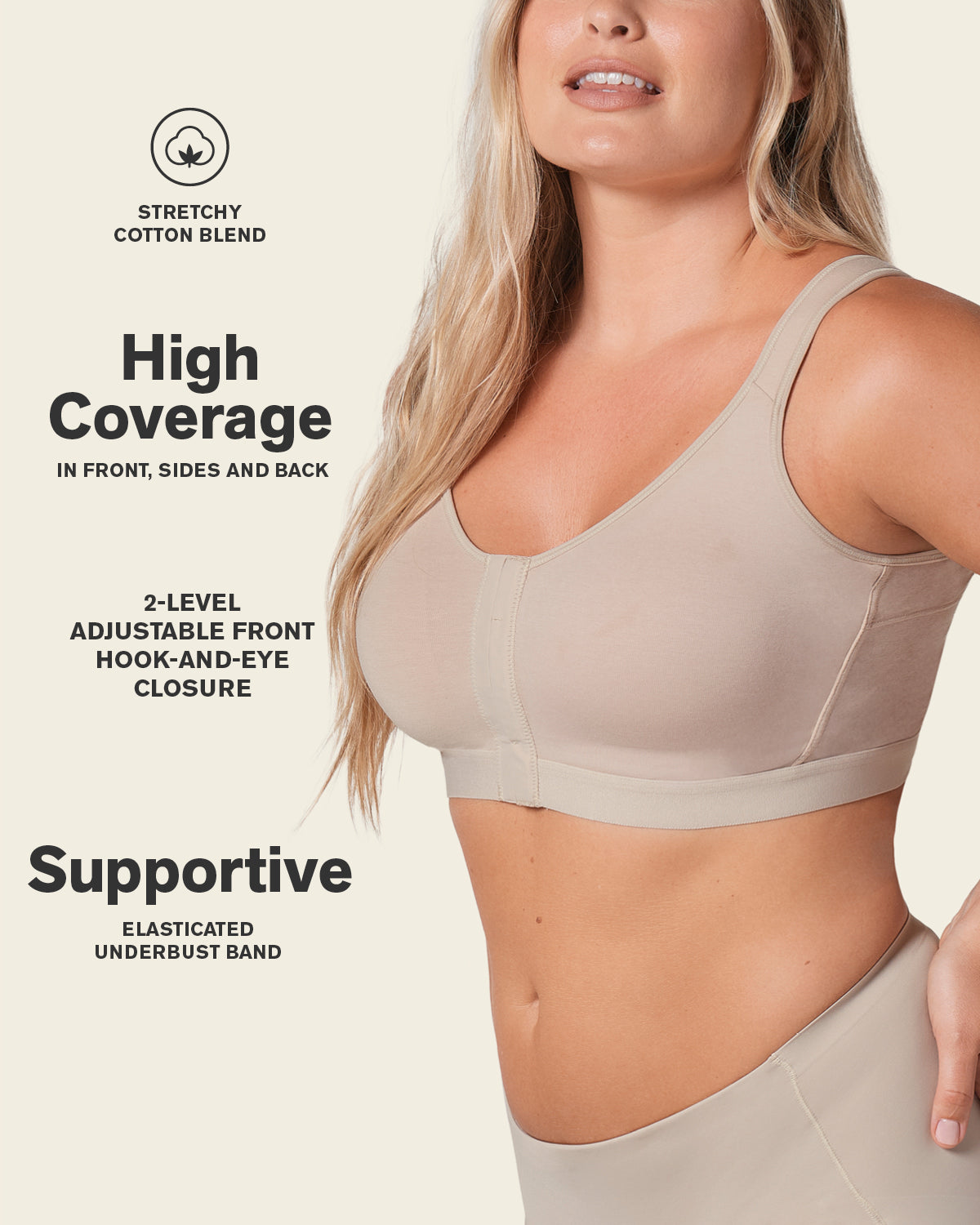 Stretch Cotton Wireless Posture Corrector Bra | Leonisa Australia