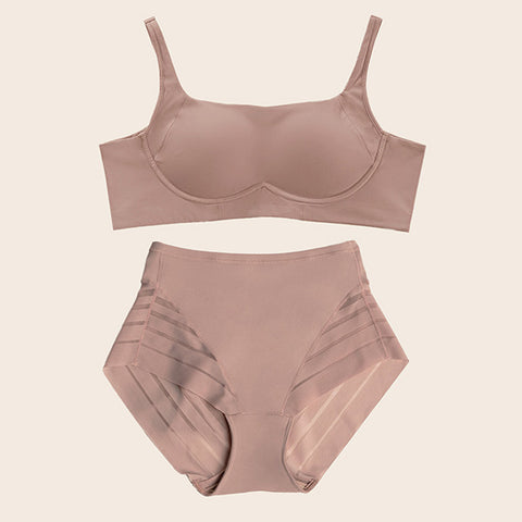 Everyday Bra + Stripe Undetectable Shaper Panty in Rosewood