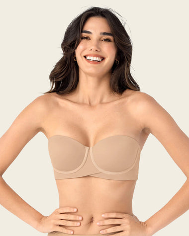 Total Embrace Strapless Supportive Contouring Bra with Underwire#color_801-golden-beige