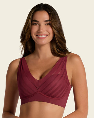 Daily Lace Wireless Support Bra#color_240-wine