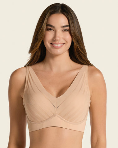 Daily Lace Wireless Support Bra#color_801-golden-beige