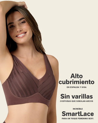 Daily Lace Wireless Support Bra#color_c56-cocoa