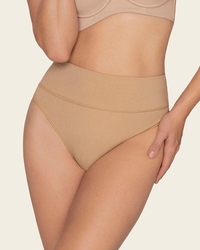 High-waisted seamless moderate shaper thong panty#color_802-nude