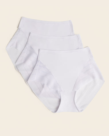 Lace stripe undetectable classic shaper panty#color_000-white