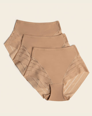 Lace stripe undetectable classic shaper panty#color_801-golden-beige