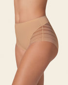 Lace stripe undetectable classic shaper panty#color_801-golden-beige