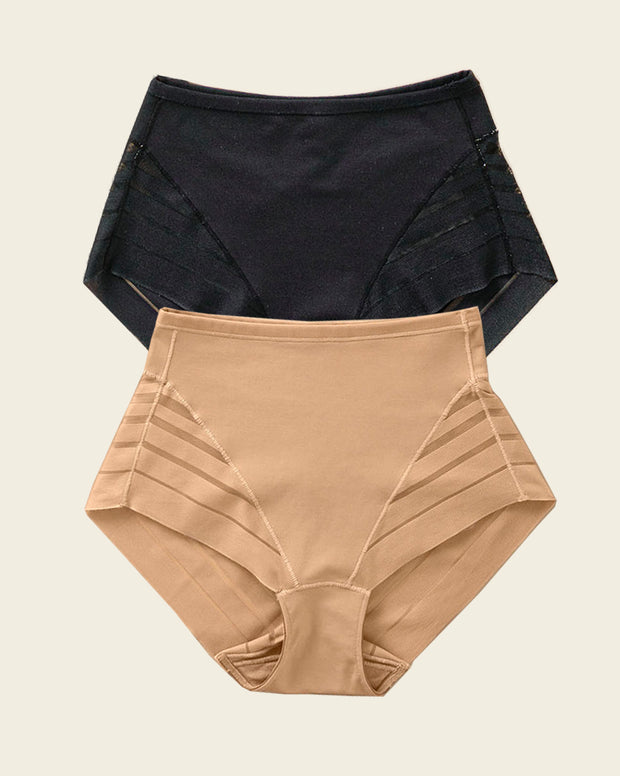 2-Pack Stripe Undetectable Lace Classic Shaper Panties