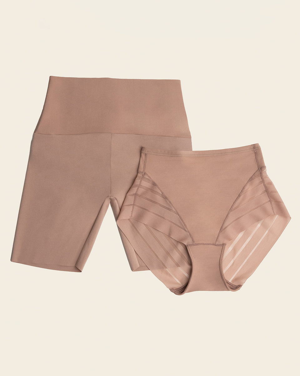 PowerStay Short & Stripe Undetectable Panty Bundle in Nude