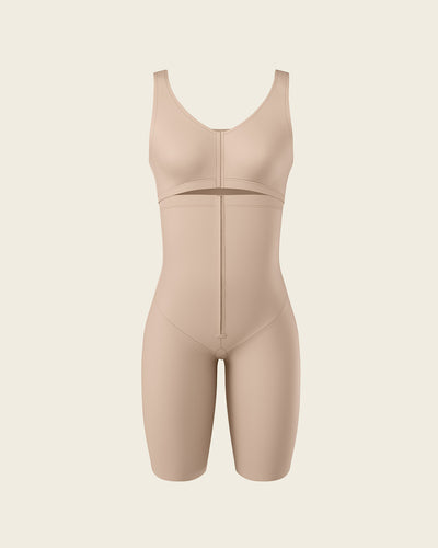 Sculpting body shaper with built-in back support bra#color_802-nude