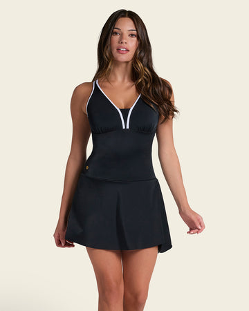 Shaping Full Coverage Multipurpose Swim Dress#color_700-black