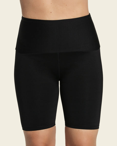 Black knee length biker shorts 2025