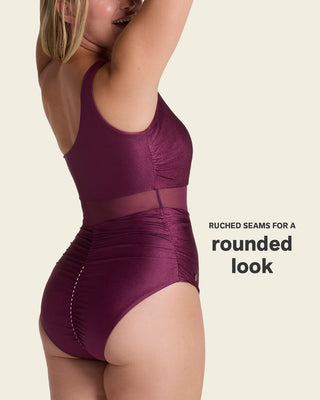 Radiant One-Shoulder One-Piece Shaping Swimsuit#color_466-midnight-plum