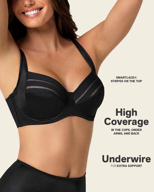 Lace stripe natural support classic bra