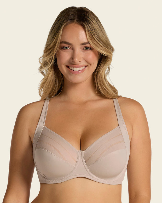 Lace stripe natural support classic bra