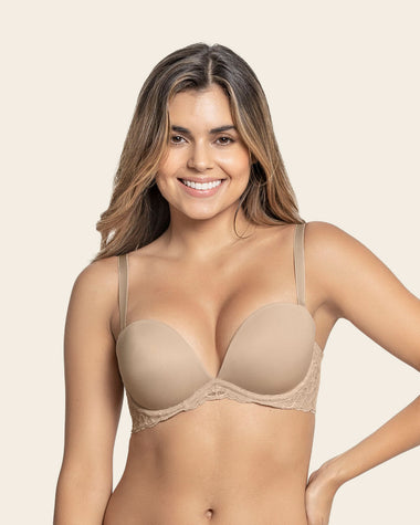 The 3d bra: triple push-up plunge bra#color_802-nude