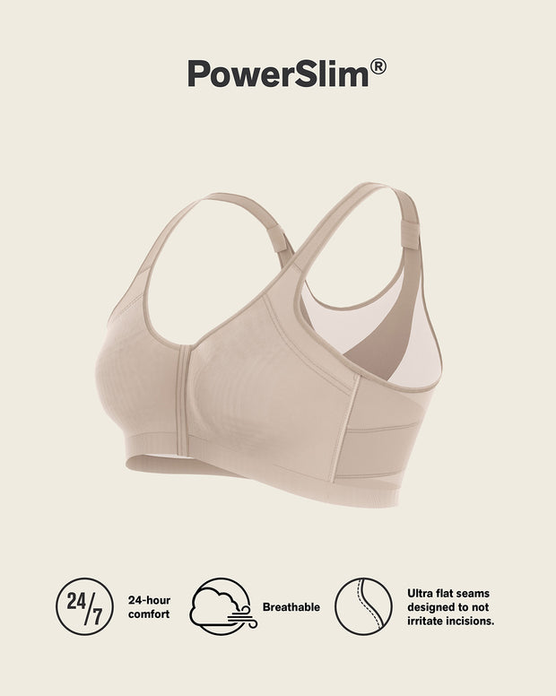Stage 1 post-surgical wireless bra with front closure