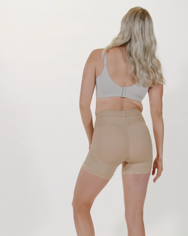 Mid-rise sculpting butt lifter shaper short